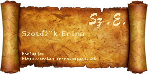 Szoták Erina névjegykártya